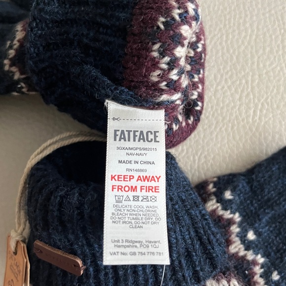 NWT - Fat Face Men’s Snowflake Wool Blended Gloves - Picture 4 of 5